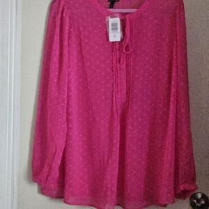 Torrid sheer pullover Blouse Top Size 2X Sheer  Polka Dot